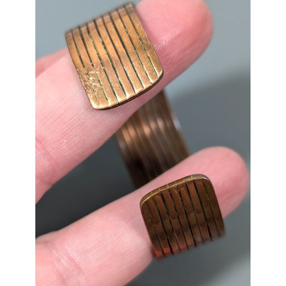 Vintage Copper Multi Bar Cuff Bracelet 6 inches - Picture 5 of 10